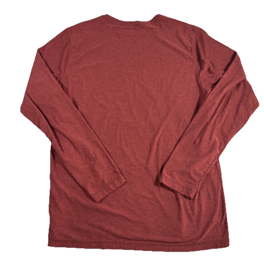 Vuori Shirt Mens Large Red Long Sleeve Waffle Knit Crewneck Pullover V178 - Picture 6 of 6